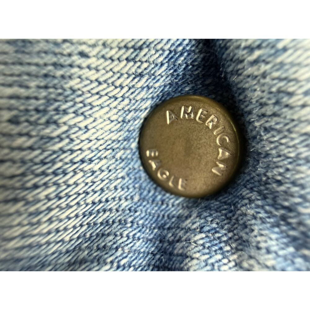 AE Next Level Ripped Super High-Waist Flare Jeans Women's 12 Blue Denim Stretch - Picture 6 of 16